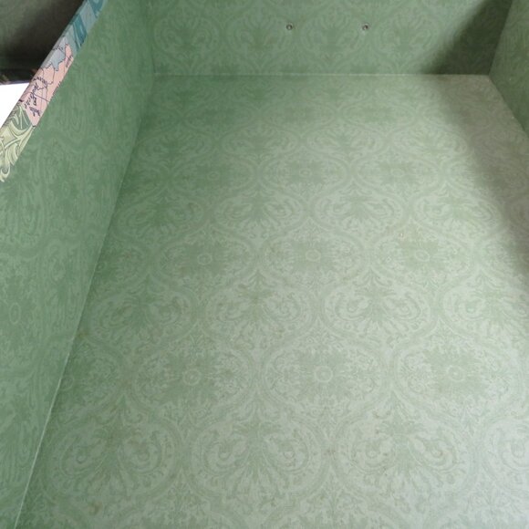 Large  Paris / Maps deign w metal tag holder Punch Studio Gift Box Storage Box - Picture 10 of 13